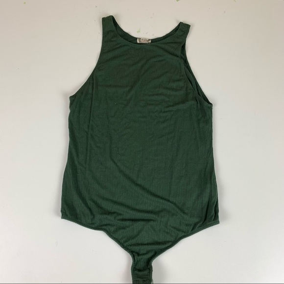 INTIMATELY Free People Green Ribbed Bodysuit Teddy - Picture 4 of 10